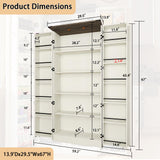 Vrmuxita Tall Kitchen Pantry Cabinet: Food Pantry Cabinets for Kitchen Storage, Off White Wood Storage Cabinet with 2 Doors, Farmhouse Cabinets with Freestanding Cupboard Vrmuxita