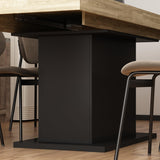 Hitow Extendable Dining Table for 6-8 Person, 63“ to 78.7" Wide Rectangular Kitchen Table in Stretch, Office Conference Table with Metal Legs, Dining Room Living Room Table, Oak&Black Hitow