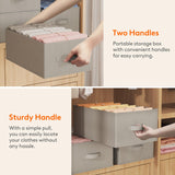 Lifewit Wardrobe Clothes Organizer 6 Pack, Large Size 6 Grids Closet Jean Storage Bins with Handles and Support Boards, Foldable Drawer Dividers for Sweater, Pants, T-Shirt, Hoodie, Dress, Grey Lifewit