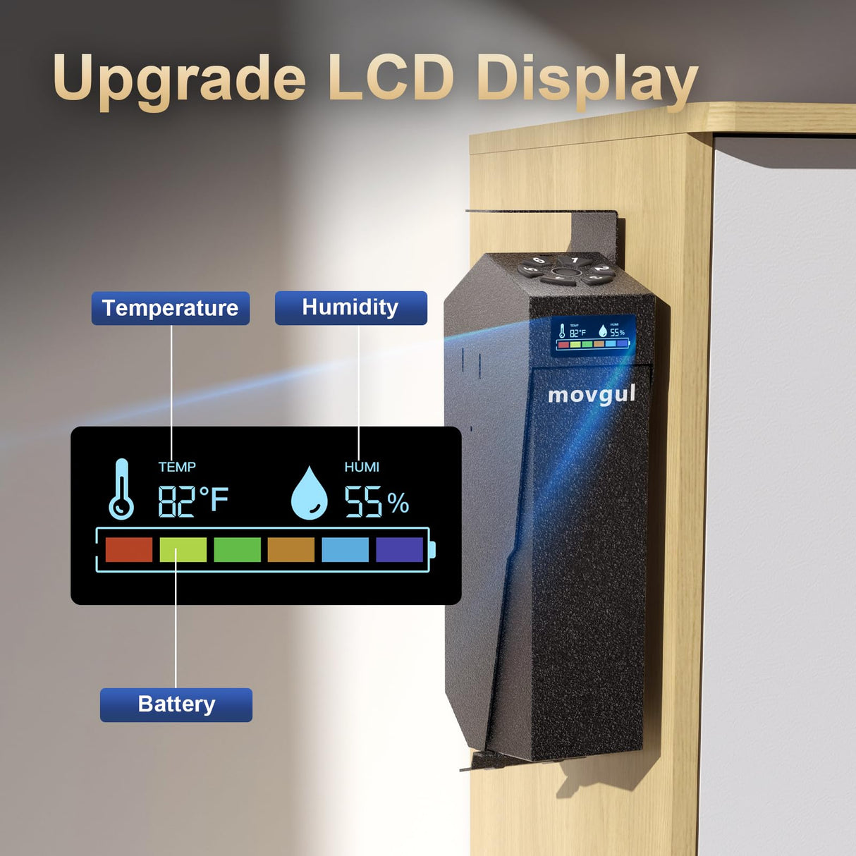 movgul Gun Safe, Biometric Drop Down Bedside Gun Safe Quick Access Handgun Safe Mount Pistol Safe for Desk, Car, Nightstand movgul