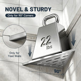 BWE 10" Shower Corner Shelf, 304 Stainless Steel Shower Shelves, Slot Design Corner Shower Shelf, Recessed Bathroom Storage Organizer for Tiled Wall,No Drilling Need, Brushed Nickel 2 Pack BWE