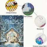 Holy Night 5D Diamond Painting Kits for Adults,Christma Winter Birth of Jesus Diamond Art kit for Beginners,DIY Full Round Drill Diamond Dots with Gem Art Crafts for Home Wall Decor12 x16 Inch GEMFAMILY