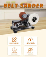 Blissthrill Mini Belt Sander, Electric Spindle Sander, 15° belt sander for knife making, 7 Adjustable Speed Knife Polishing Kit, Power Belt Sanders for Metal Working, DIY (6.5 Inch Mini Belt Sander) Blissthrill