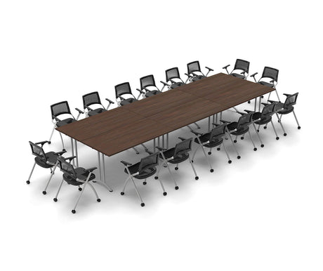 16 Person Conference Tables Folding Meeting Seminar Classroom Model 7318 22pc Color Java. Tables & Chairs can fold for Storage (Tables & Seating Included). Team Tables