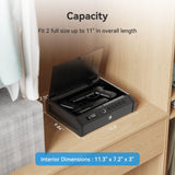 HOLEWOR Gun Safe, Biometric Gun Safes for Pistols with LCD Display of Time Battery, Fingerprint Quick Access Handgun Safe Pistol Safe for Bedside, Nightstand, Car, 2 Gun Capacity Black HOLEWOR