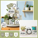 Purpeak 13 Farmhouse Tiered Tray Decor Set Sweet Home Tiered Tray Decorations Home Rustic Wooden Signs Decorative Farmhouse Kitchen Table Decor for Dining Room Country Summer Shelf Centerpiece Gift Purpeak