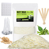 DINGPAI Natural Soy Wax for Candle Making, 2lb Organic Soy Wax Flakes, Premium Soy Candle Wax for Candle Making Supplies, Pure Candle Wax from Farm, No Harmless, Additives DINGPAI