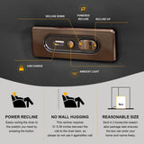 AHMED Power Recliner Chair, Home Theater Seating with LED Ambient Lighting, PU Leather Lazy Sofa Heat Massage Chair with Cup Holders/Side Pockets/USB Ports for Living Room (Black, Single) AHMED