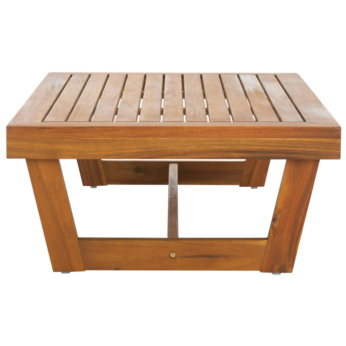 SAFAVIEH Outdoor Collection Dune Natural Brown Slatted Top Solid Wood Coffee Table SAFAVIEH