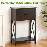 LAQUAL 10 Gallon Fish Tank Stand with Cabinet, Double Aquarium Stand for 10 & 5 Gallon Fish Tank, Heavy Metal Stand with Stable Structure, Adjustable Table Feet & Anti-tilt Device - Black LAQUAL
