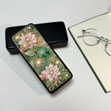 DoxQcs DIY Diamond Art Painting Glasses Storage Box, 5D Gem Art Paint by Diamonds Dots Eyeglass Case Organizer, for Women Man-Pink Flower DoxQcs