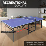 GarveeLife 8ft Mid-Size Portable Table Tennis Tables– Professional Outdoor Ping Pong Table Game, Foldable Ping Pong Game Set for Indoor/Outdoor,Table Top with Net, 2 Paddles and 3 Balls, Playback Mode GarveeLife