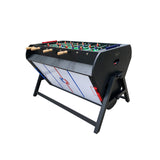 KICK Triplex 55″ Telescopic Rods 3-in-1 Swivel Multi Game Table (Black) - Combo Game Table Set - Billiards, Air-Hockey and a Foosball for Home, Game Room, Friends and Family! KICK