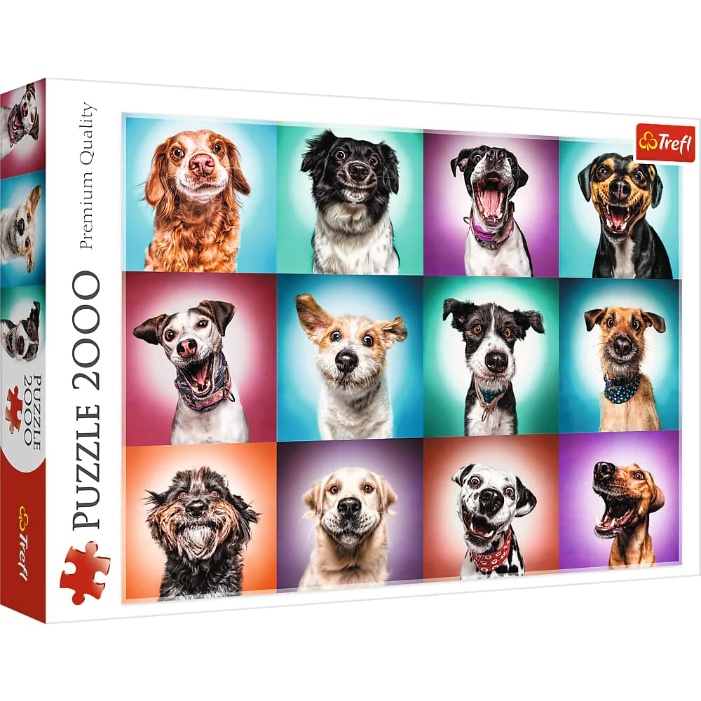 Trefl Funny Dog Portraits II 2000 Piece Jigsaw Puzzle Red 38"x27" Print, DIY Puzzle, Creative Fun, Classic Puzzle for Adults and Children from 15 Years Old Trefl