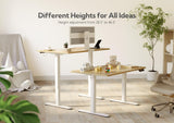 Claiks Electric Standing Desk, Adjustable Height Stand up Desk, 40x24 Inches Sit Stand Home Office Desk with Splice Board, White Frame/Nature Top Claiks