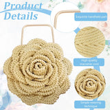 BEUNITONE DIY Macrame Flower Bag Kit for Beginners Yellow Crochet Flower Bag for Women Boho Macrame Handbag Making Kit Handmade Macrame Tote Bag Kit Crochet Kits for Summer Beach with Instructions BEUNITONE