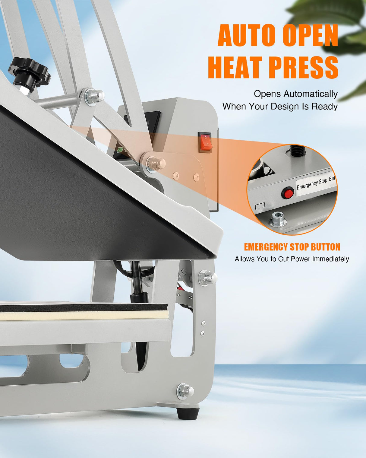 CREWORKS Auto Open Heat Press Machine, 16"x20" Clamshell Heat Press with Slide Out Base, 1600W Digital Sublimation Printer for T Shirts Bags Mouse Pads More, Heat Transfer Machine for Gifts Business CREWORKS