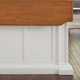 Homestyles Americana Kitchen Island with Wood Top and Drop Leaf Breakfast Bar, Storage with Drawers and Adjustable Shelves, 50 Inch Width, 49.75 inches, White and Oak homestyles