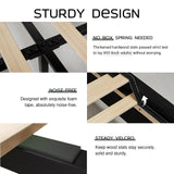 LUXOAK King Platform Bed Frame with Wingback Headboard, Velvet Upholstered Bed Frame with Handmade Button Tufted & Nailhead, Wooden Slats Support, Black LUXOAK