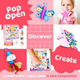 Mumaloo Unicorn Craft Box - 10 Fun Arts and Crafts for Kids Ages 4-8, No Mess, Educational, Mermaid Art Projects, Toddler Crafts & Activities Kit with Supplies, Gift for Girls 3 4 5 6 7 8 Years Old Mumaloo