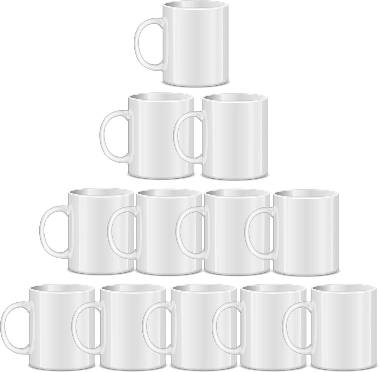 RAINBOWTIE Sublimation Mugs, Sublimation Mugs Blank, 11oz Sublimation Coffee mugs,White Coated Ceramic Cup, Mug Sets - Set of 12 RAINBOWTIE