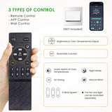 Ceiling Fans with Lights- 52" Low Profile Indoor Ceiling Fan with Light and Remote/APP Control, Flush Mount, LED Dimmable DC Reversible Modern Ceiling Fan for Bedroom（White） Mpayel