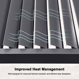 PURPLE LEAF Louvered Pergola 11' x 27' Enormous Outdoor Aluminum Pergola Modern Outdoor Pergola with Adjustable Roof for Deck Garden Yard Hardtop Gazebo PURPLE LEAF