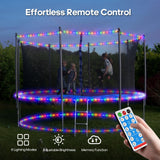 ICRGB Trampoline Lights, 66FT 200LED Solar Rope Lights Outdoor, IP67 Waterproof, 1200mah Solar Power Outdoor Light, 8 Modes & Timer Function, Decorative for Trampoline Camping Tent Patio Porch Garden ICRGB