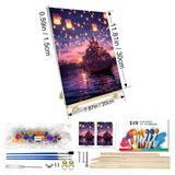 JOOZ Paint by Numbers Kit for Adults with Frame, Castle Paint by Number with Easel, DIY Sunset Boat Easy Paint by Numbers Landscape for Home Wall Decor 8 x 12 Inch JOOZ