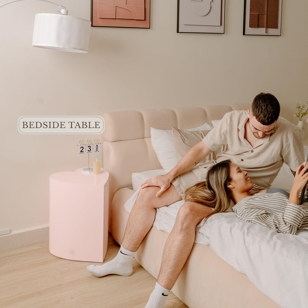 KAYMILY Living Room Coffee Table, Office End Table, Bedroom Modern Nightstands, Nursery Side Table, Accent Tables - Heart Shape - No Assembly - Pink Kaymily Home