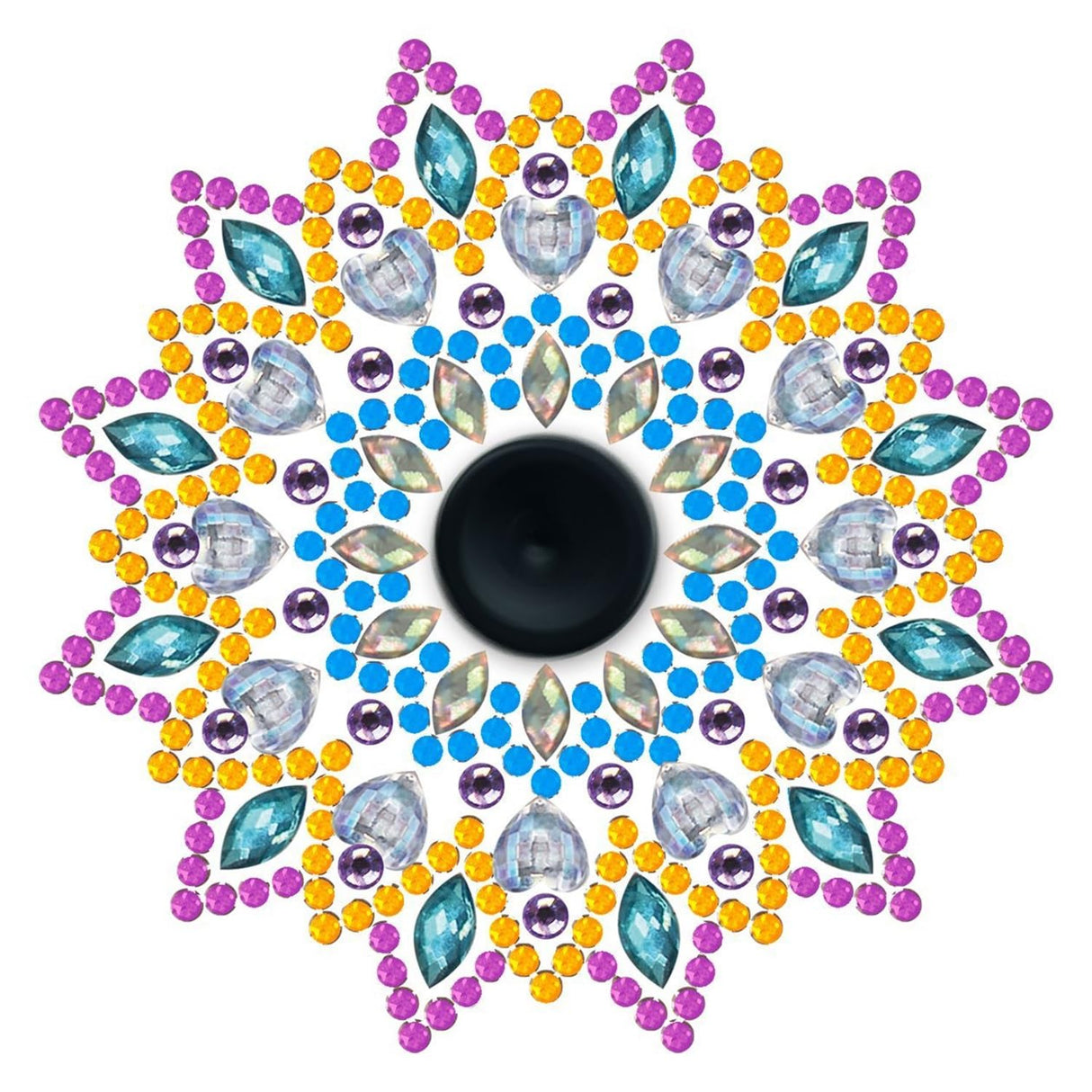 5D DIY Medallion Fidget Spinner Diamond Painting Kit Glow in Dark Crystal Rhinestone Acrylic Decoration Approx 8cm x 8cm Syntego