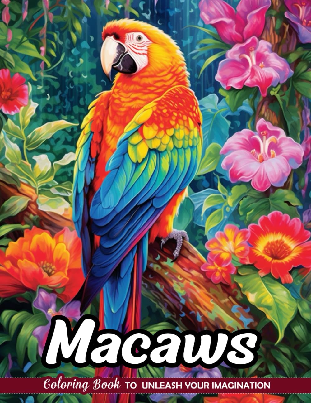 Macaws Coloring Book: Colorful Parrots for Tropical Art Majosta