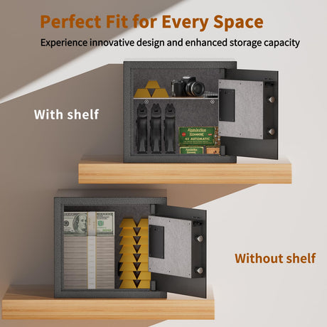 Billconch Smart Gun Safe for Multiple Pistols - Biometric Automatic Lock Safe Box with LCD Display/Voice Guide/Foldable Gun Racks, Quick Access Unlock with Fingerprint/Keypad/Key/App BILLCONCH
