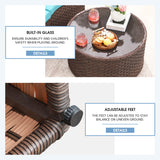 OC Orange-Casual Half Moon Patio Furniture Sectional Set, Curved Outdoor Sofa, All-Weather Wicker Chair and Round Coffee Table, Turquoise Cushions, 11 Pieces (Pillows & Waterproof Cover Included) OC Orange-Casual