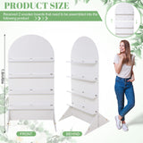 LOYIM 5.9 ft Wooden Arch Party Display 4 Tier Champagne Wall Foldable Treat Wall Display Backdrop Wedding Drink Shelves for Wedding Birthday Event Party Decor LOYIM