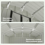 Patiowell 10 X 12 FT Barn Style Metal Storage Shed for Outdoor, Steel Yard Shed with Design of Lockable Doors, Utility and Tool Storage for Garden, Backyard, Patio, Outside Use Patiowell