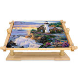 Jasvelly Rotated Embroidery Frame Stand - Adjustable Cross Stitch Scroll Frame, Beech Wood Quilt Frame Needlepoint Holder Floor Table Lap Stand for Stitching Sewing Craft (983312) Jasvelly