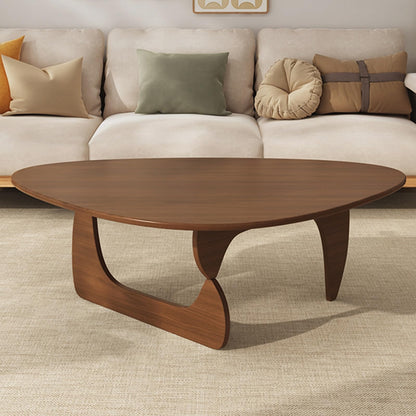 Wooden Mid-Century Modern Coffee Table,Coffee Tables for Living Room,Farmhouse Coffee Table,Simple Center Table,Rounded Corners,Easy Assembly,for Living Room Home Office(Walnut,90x58x40cm)