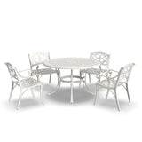 Homestyles 6652-328 5 Piece Outdoor Dining Set, 48" Table, Off White homestyles