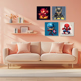 4 Pack Paint by Numbers Kit for Kids Paint by Number Kits Age 4-8 Painting Canvas for Kids Ages 8-12 Boys Framed Canvas Painting by Numbers Anime Drawing Kit Color by Numbers Kit for Kid 8x8 Inch AILIBUT