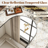 VooBang Arched Wall Mirror, 31 x 32 inch Arch Bathroom Mirror, Wall Mounted Vanity Mirror with Arch Metal Frame, Modern Bathroom Vanity Mirror for Bedroom, Living Room, Hanging or Leaning, Black VooBang