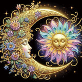 Stalente Diamond Painting Kits for Adults Sun and Moon, 5D Special Shape Diamond Art Kits for Beginners, Crystal Rhinestones Diamond Painting for Home Wall Decoration Gift 12×12inch Stalente