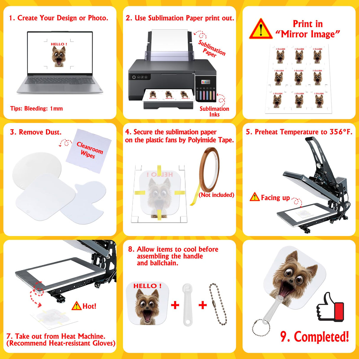InfiniteSub -151pcs Mini Sublimation Handheld Fans Keychain Set - Duck, DIY Custom Blank Double-Sided Plastic Hand held Fans for Bible Story Wedding Favors School Graduation Birthday Party Souvenirs Generic