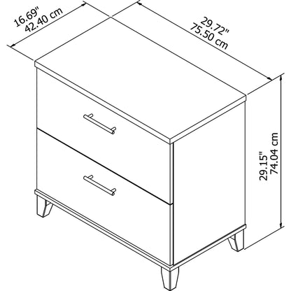 Bush Furniture Somerset 2 Drawer Lateral File Cabinet | Letter, Legal, and A4-Size Document Storage for Home Office, 30W x 17D x 29H, Maple Cross - WoodArtSupply