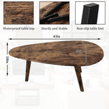 Modern Coffee Table for Living Room Small Mid Century Coffee Table Rustic Oval Coffee Tables Retro Accent Sofa Center Tables for Living Room Easy Assembly 22" D x 43" W x 18" H WDSHIYI