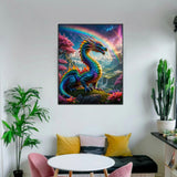 Dragon Paint By Numbers Kit For Adults Beginner Colourful Dragons Adult Paint By Number Kits Acrylic On Canvas Easy Oil Painting Kit Adults' Paint-By-Number Kits For Gift Home Wall Decor 16x20 Inch ldazao