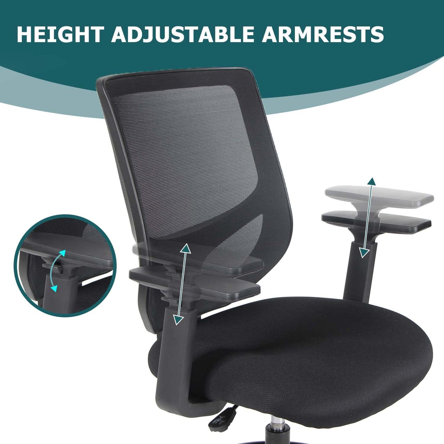 SMUG Drafting Chair, Tall Office Chair Tall Desk Chair with Adjustable Armrests, Counter Height Office Chairs for Standing Desk, Mid Back Mesh Office Drafting Chairs with Adjustable Foot Ring