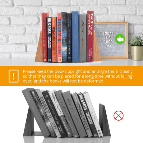 DRELIFAM Red Oak Book Ends Heavy Duty Handmade Book Ends for Shelves Decorative Bookends to Hold Heavy Books (Red Oak Small) DRELIFAM
