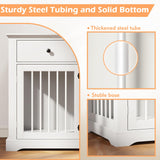 Dog Crate Furniture, 44 Inch Wooden Dog Kennel Furniture Indoor with 2 Storage Drawers, Heavy Duty Large Dogs Crate Furniture, Cage & House Furniture for Small Medium Large Dogs, White VENDORZ