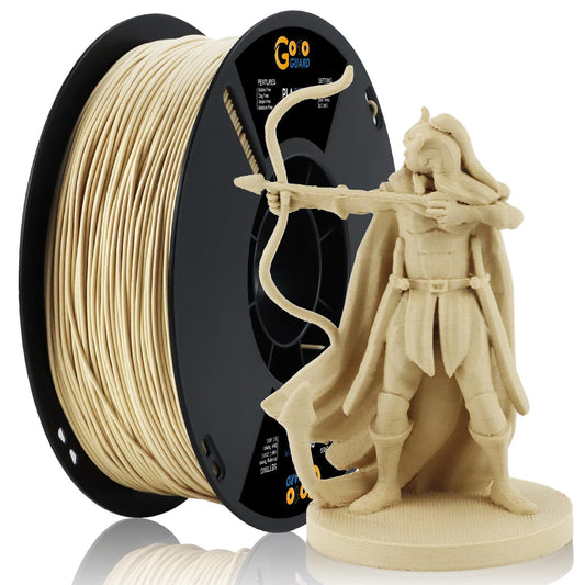 Goto Guard 3D Printer Filament, Natural Wood PLA Filament 1.75mm, 3D Printing Filament Matte Wood PLA with Real Wood Fiber for 3D Printers, Dimensional Accuracy 1.75±0.02mm, 1KG(2.2lbs)